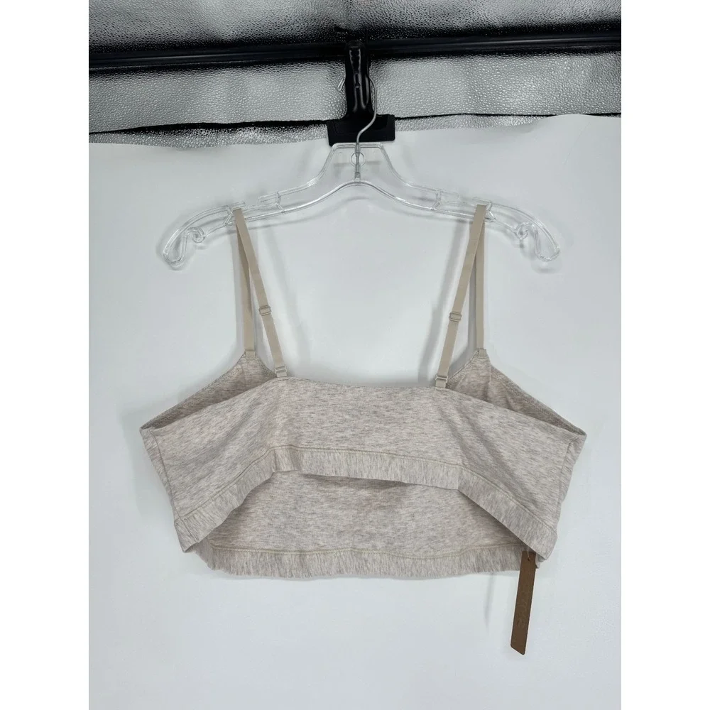 SKIMS Cotton Jersey Scoop Bralette Bra Womens 4XL 4X Light Heather Grey Neck